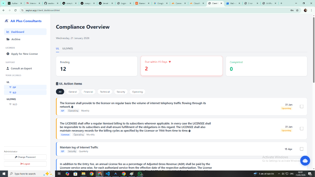 Compliance Dashboard