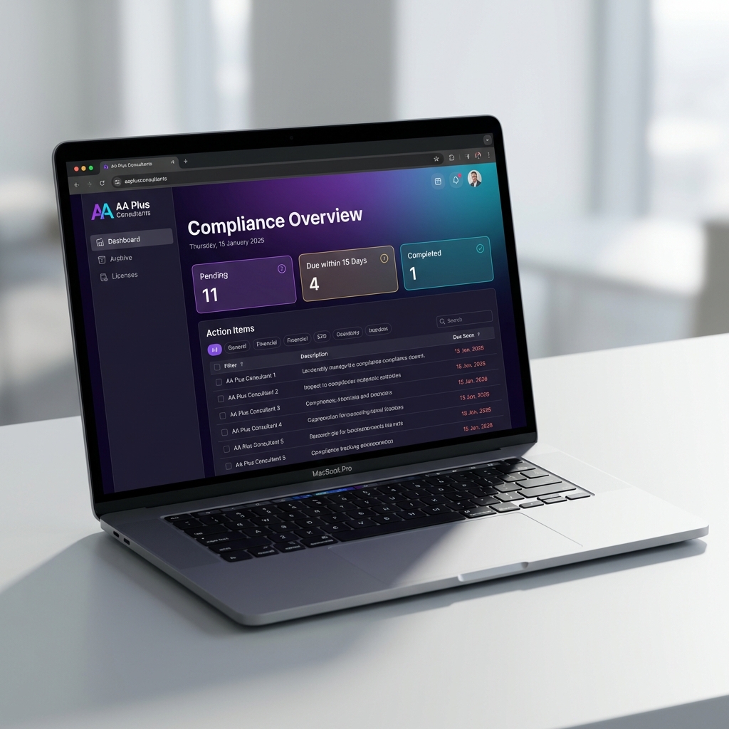 AA Plus Compliance Webapp Dashboard